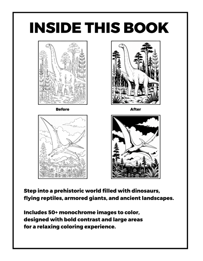 Monochrome Dinosaurs - back cover